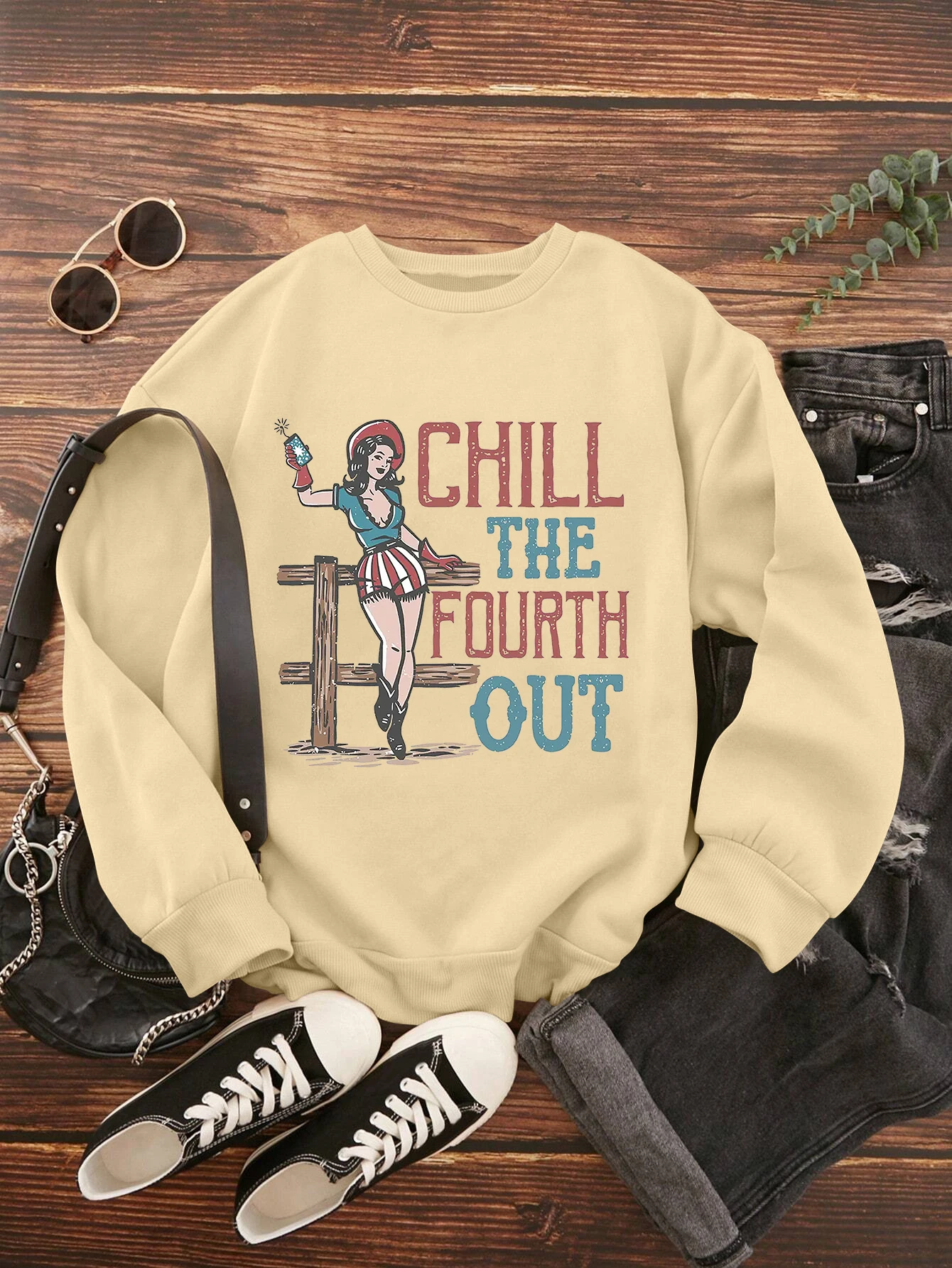90's Style Outfits Classic 2024 Fashion Vintage Girls Graphic Print Sweatshirt Women fLong Sleeve Tees for  Street Wear