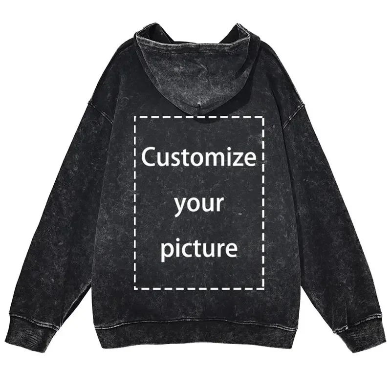 تخصيص تصميم هوديي HD DTG الطباعة خمر غسلها قمصان س...