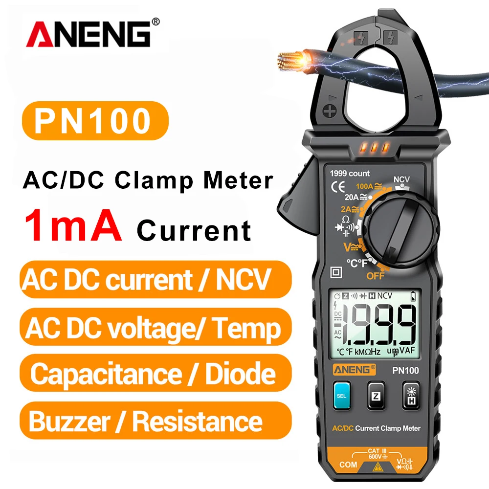 ANENGPN100ClampMeter1mAAccuracyMiniDigitalACDCCurrentClamps