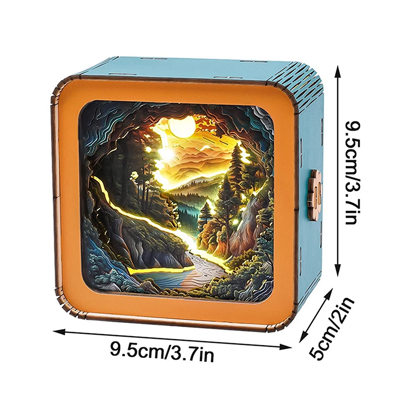 3D Wooden Puzzle Night Light Forest Secret DIY Puzzles For Adults Eye Care Night Light With Touchable Switch Personalized Gifts 5