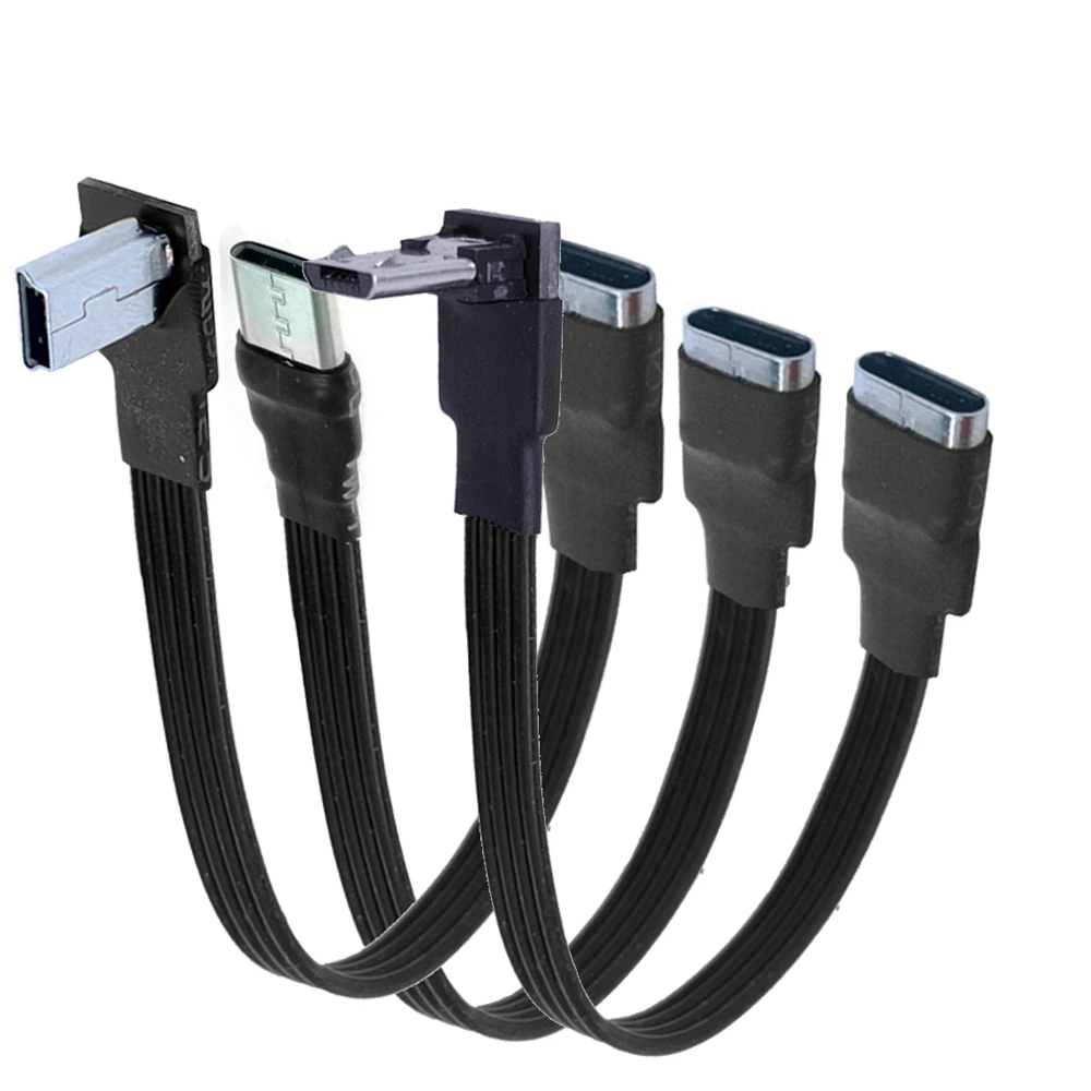 90도 각도 Type-C 암-Micro-B 마이크로 미니 Type-c 남성 USB 충전 데이터 충전기 변환기 어댑터 코드 5CM 10CM 1M