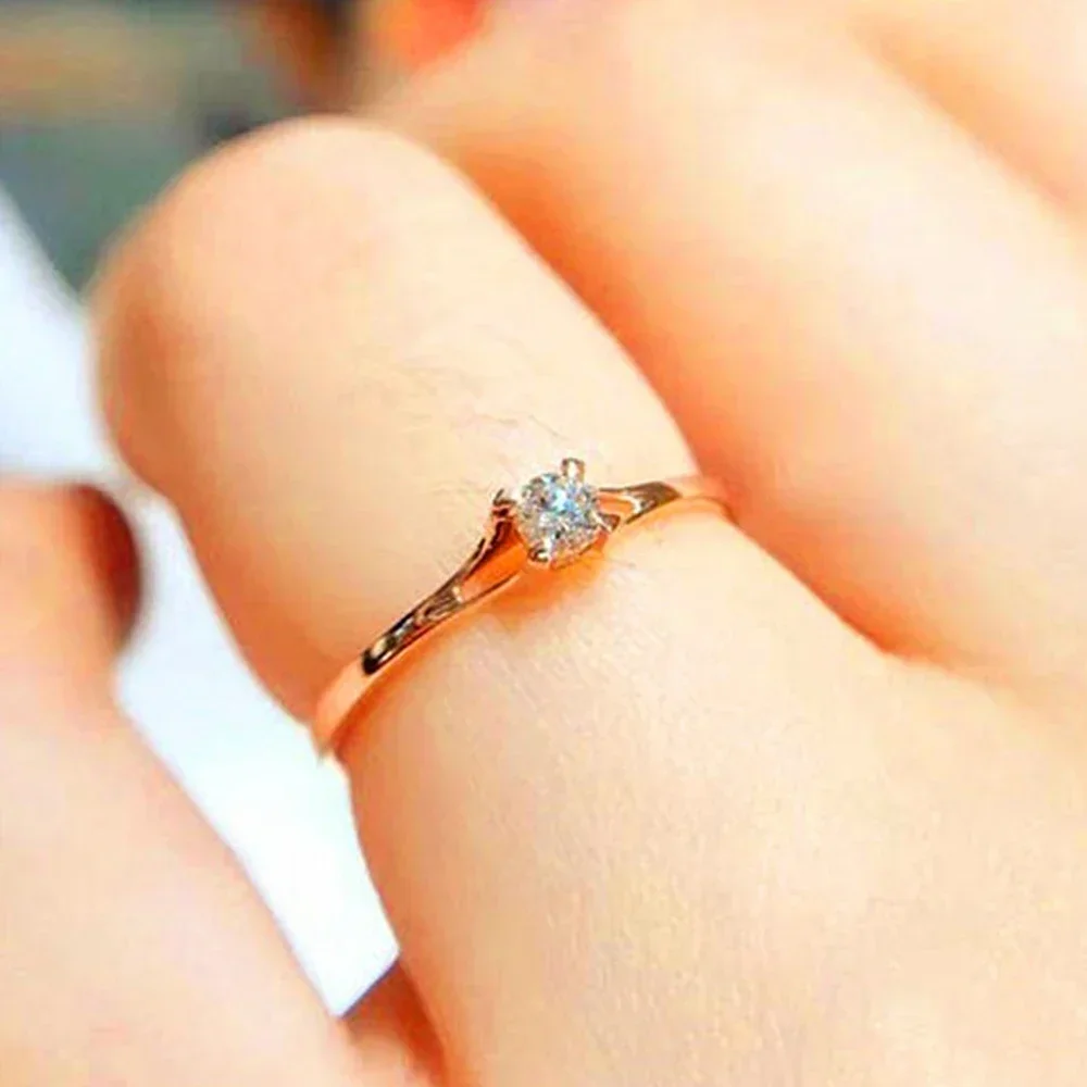 Women's Wedding Rings 4MM Cubic Zirconia Female Finger Accessory Engagement Bands Jewelry wedding rings womens ring finger rings jewelry rings ring jewelry