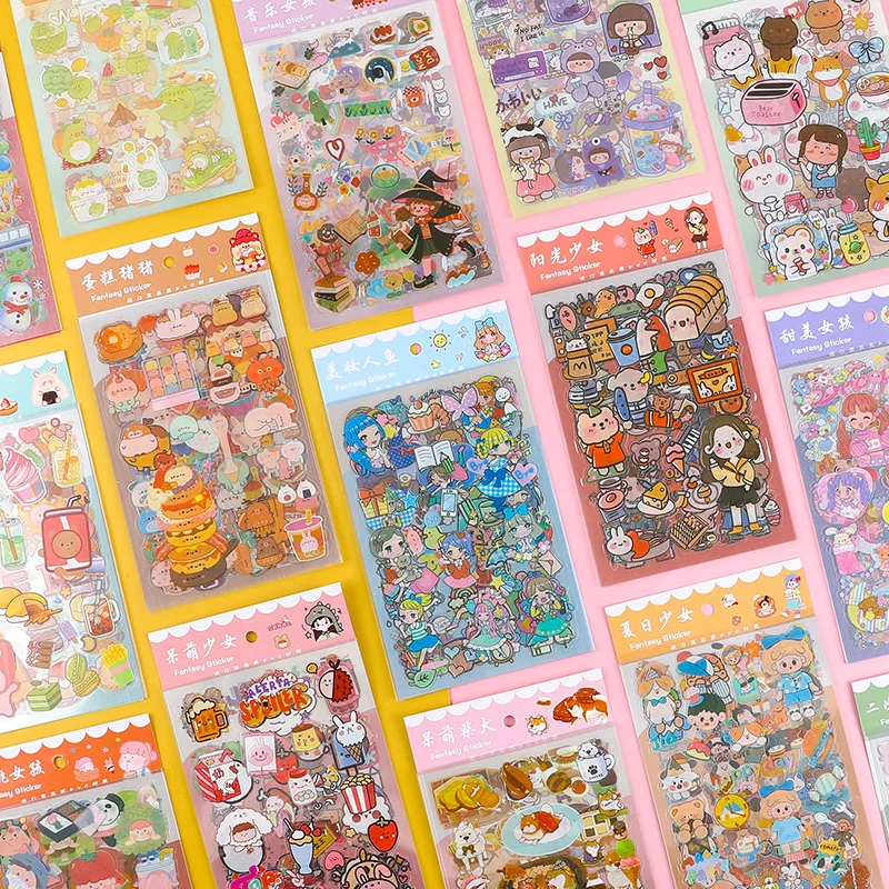 Journal Sweet Girls Cartoon PVC Stickers Diary Waterproof Phone Decorative Decals Animal Notebook Gift Laptop Rabbit Kids