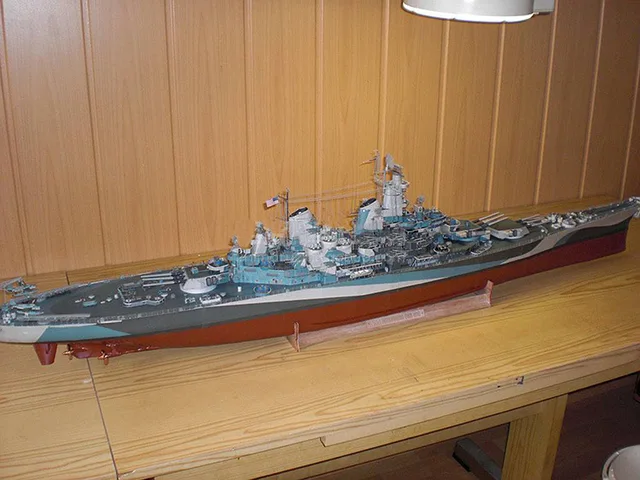 1/280 USS Missouri Battleship 3D Paper Model Handmade DIY Papercraft 4