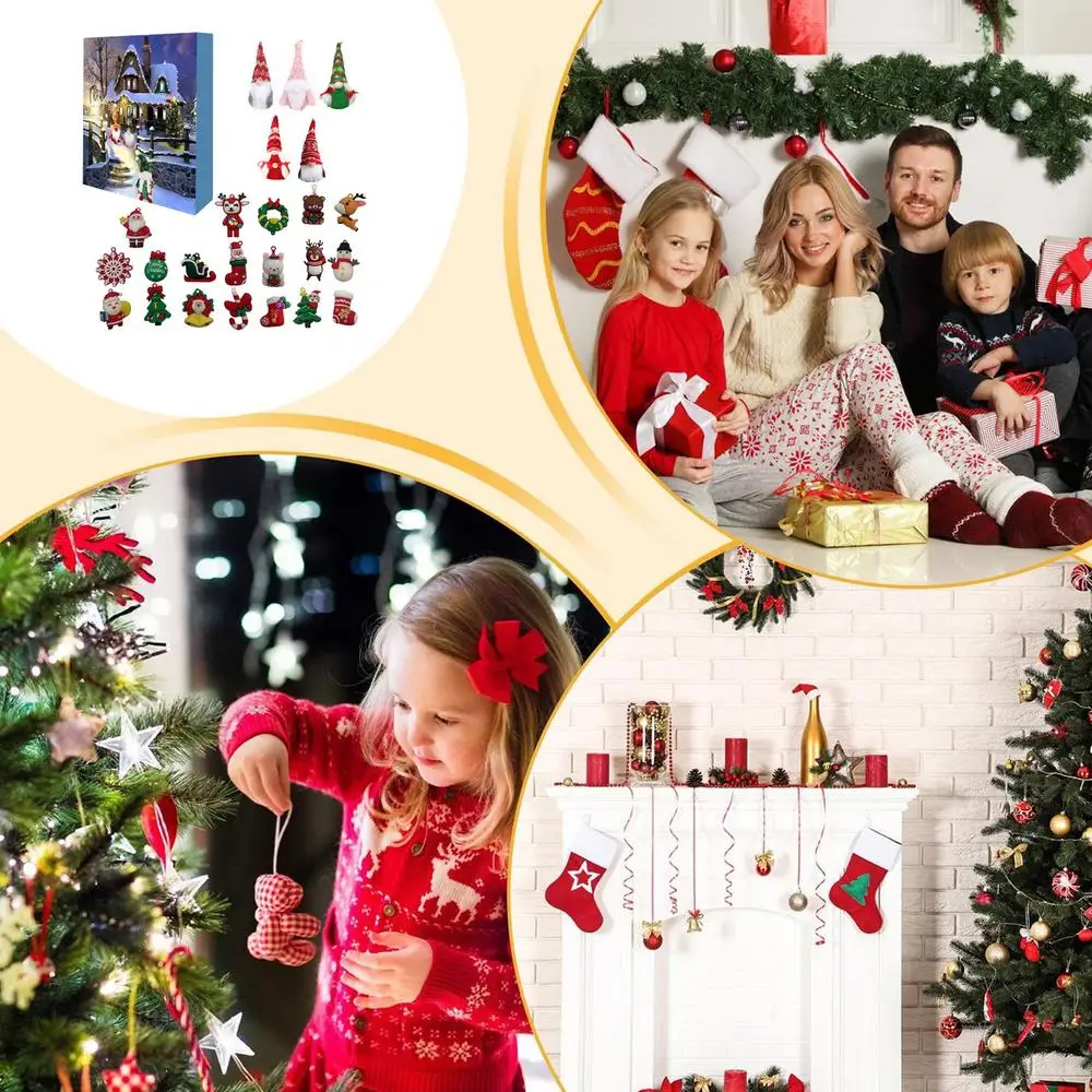 Description Picture 5 of itemChristmas Gnome Advent Calendar 24 Days Countdown Calendar Cute Gnome Dolls Ornament Holiday Home Decoration Christmas Gifts