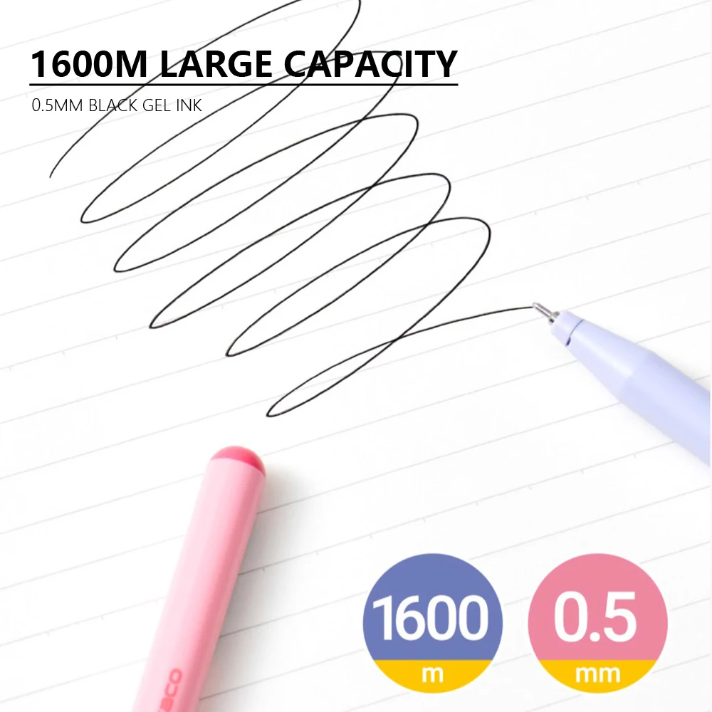 4 Pcs/Set Cookie Stick Style Gel Pen 0.5mm Black Ink Smooth Writing Quick-drying Gel Pens for School Student Office Stationery