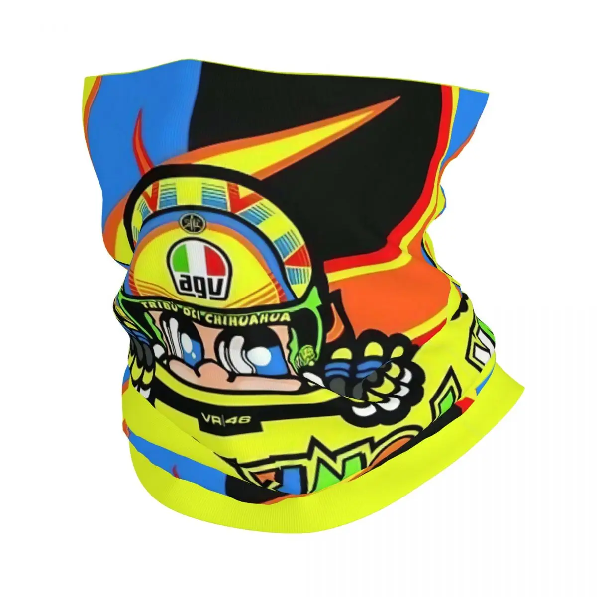 Motorcycle bandana racing neck cover printed Rossi balaclavas wrap scarf warm headwear unisex adult washable