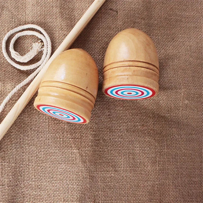 High Quality Spinning Top Children Developmental Toy Abrasion Resistant Puzzle Wooden Classic Kids Spinning Top Play Game Gyro - 2