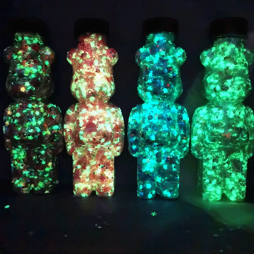 Description Picture 2 of itemLuminous Fluorescent Polymer Clays Sequins Crystal for DIY Crafts Slime Filler Supplies Handmade Material Glowing In The Dark
