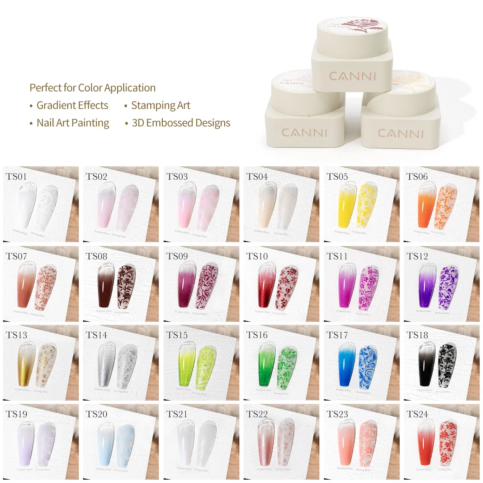 CANNI 5g Koreanisches Transfer-Stempelgel, 3D-fester Stereoklebstoff, französisches Nageldesign, neue Formel, Soak Off UV-LED-Lackgel – Detail 5