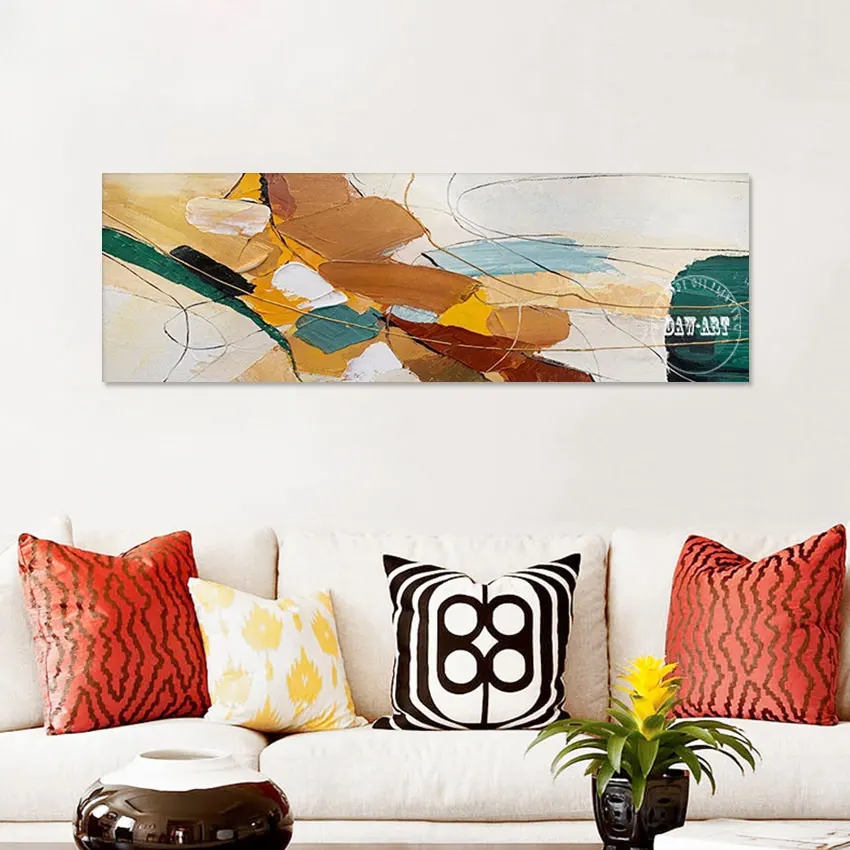 

Large Office Decor Drawing Picture Handmade Artwork Easy Line Texture Abstract Canvas Art Acrylic Frameless Wall Paintings