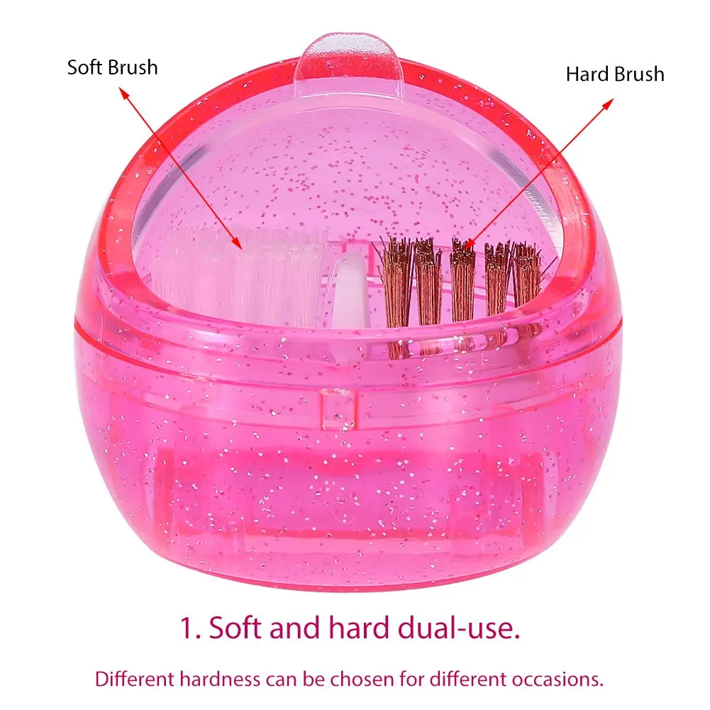 Plastic Nail Drill Bit Cleaning Brush Portable Soft Hard Brush Cleaner Box Professional Nail Art Equipment Manicure Accessories 4