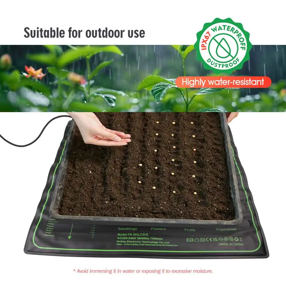 30/75/160W PVC Timing Reptile Heat Mat with Temperature Control Greenhouse Indoor Garden Waterproof Heating Pad Seedling Heater