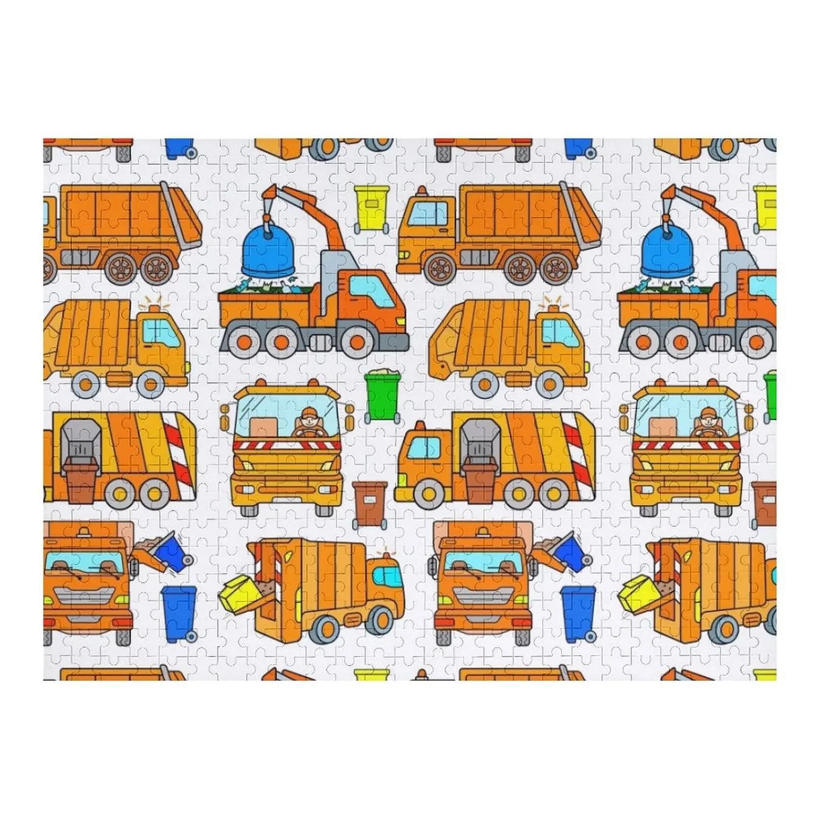 

Trash trucks garbage collection vehicles trashtruck Jigsaw Puzzle Diorama Accessories Custom Wooden Gift Puzzle