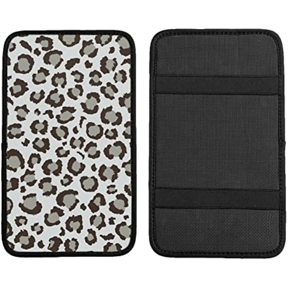 

Leopard Print Car Center Console Cover for Women Grey Universal Fit Car Armrest Cover Waterproof Comfort for Sedan SUV