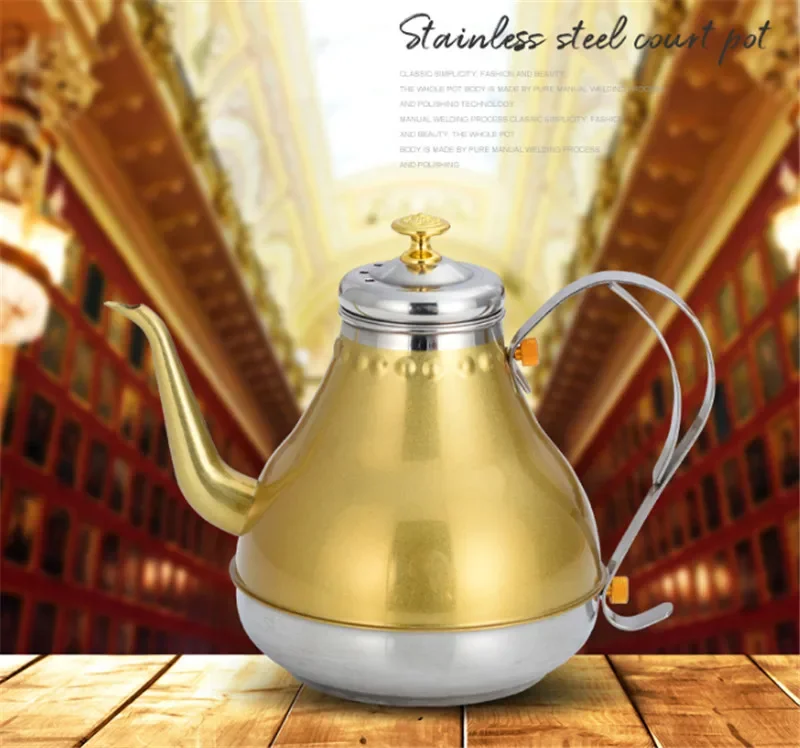 Roestvrijstalen theepot, koffiepot, theepot, roestvrij staal, waterkoker, koude waterkan, korte uitloop voor restaurants, vergaderzalen, woonkamer, outdoor, cocktailparty, 500 ml
