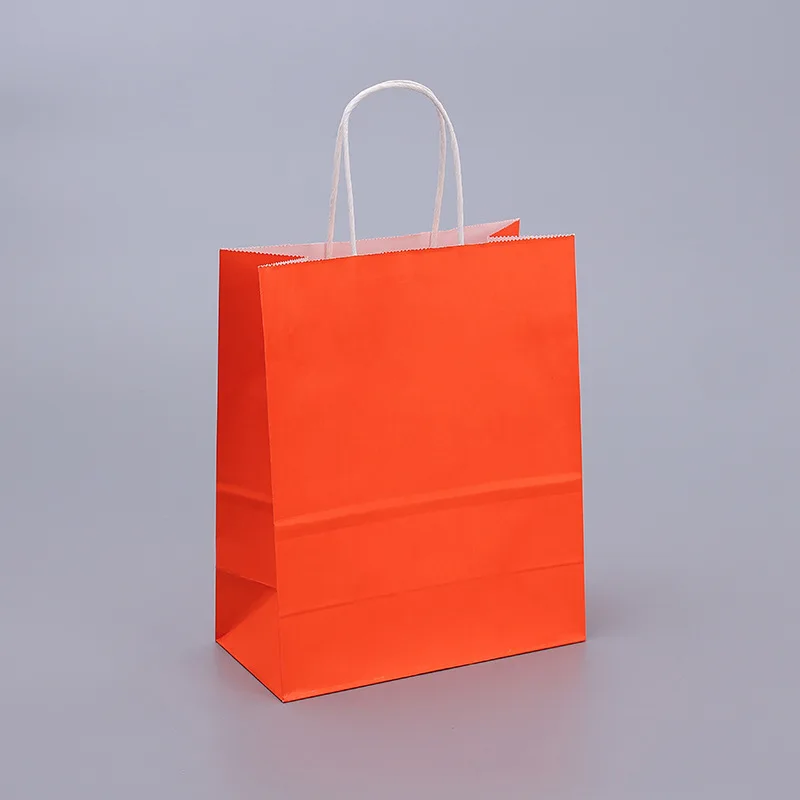 thumbnail image 1 of Bolsas de regalo de papel Kraft con asas, 10/20/30/50 unidades, para compras, manualidades, color marrón y blanco, para fiestas, suministros navideños, 1 of 5