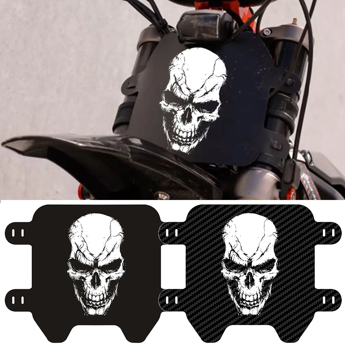 Skull motorcycle front number plate