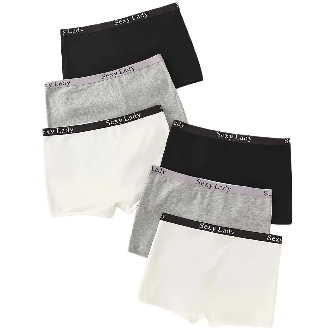6'lı Paket Çok Yönlü Temel Pamuk Kuşaklı Bayan Külot Kadınsı İç Giyim Dört Köşe Pantolon Kadınlar için
