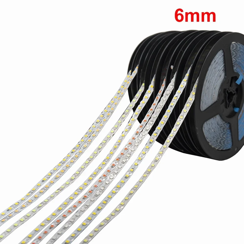 

6mm DIY Led Strip For Neon Tape Light DC5V/12V24V 2835SMD 120LED/m for Neon Sign Letter Flexible Foldable String Lamp 1-10m