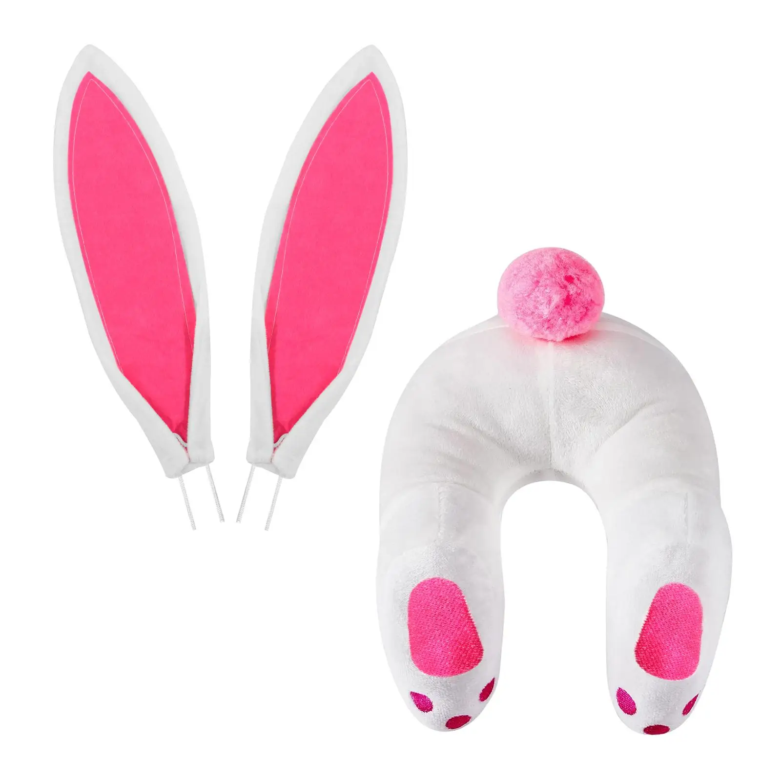 Bunny Butt and Ears Wreath Kit Fabric Artificial Wreath Supplies for Easter Holiday Front Door and Wall Decoration