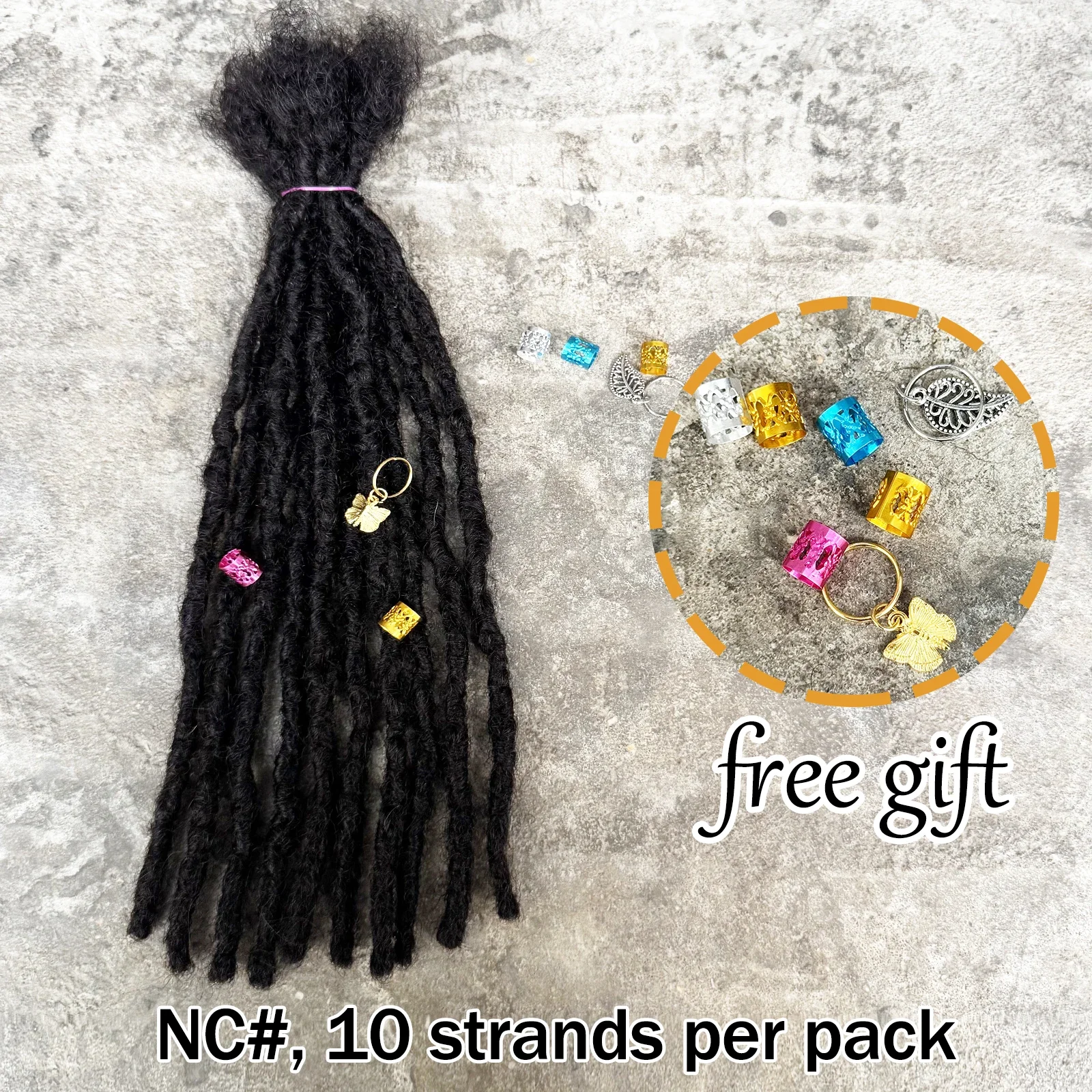 4-8inch 0.6cm Width Interlocking Locs Dreadlock Extensions Full Handmade Permanent Loc Extension Human Hair for Men/Women 6