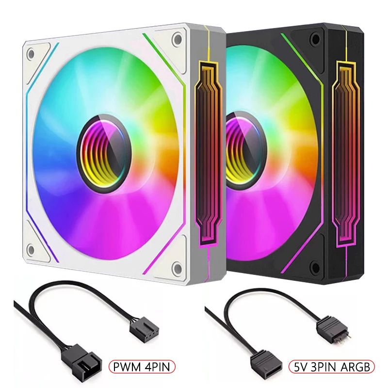 Ventilador Case 5v Argb Efeito Espelho Infinito Silencioso 12cm Ventiladores Rgb para pc Refrigeração Stystem Cpu Refrigerador de Água Jumpeak-ms120 mm - Imagem 6