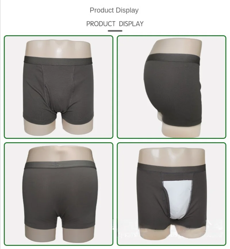 Elderly Incontinence Underwear Cloth Diaper Water-Washable Leak-Proof Cotton Briefs for Adult Accidents Adult Boxers Underpants 6