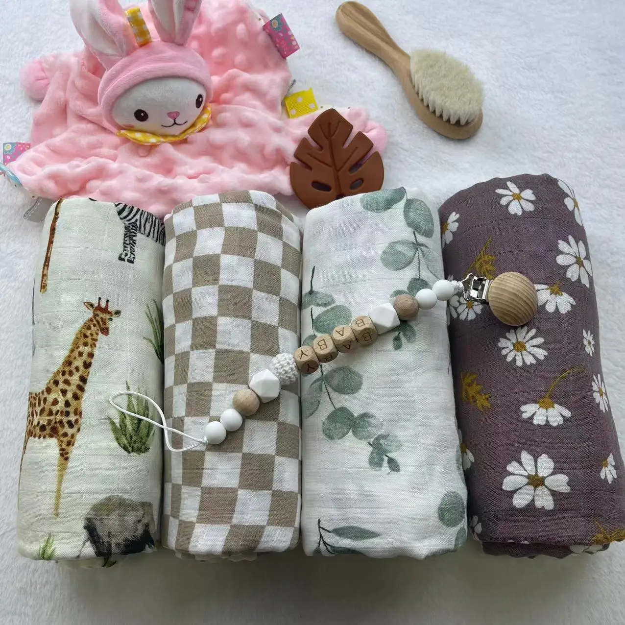 Muselina Bebe Algodon 120 X 120cm 70%bamboo+30% Cotton 2 Layers Newborn Baby Bath Towel Wrap Muslin Swaddle Blankets 47 Inches 2