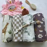 Muselina Bebe Algodon 120 X 120cm 70%bamboo+30% Cotton 2 Layers Newborn Baby Bath Towel Wrap Muslin Swaddle Blankets 47 Inches 2
