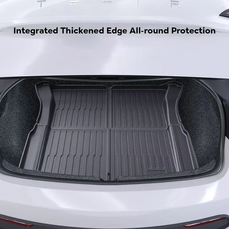 For New Tesla Model 3 Highland 2024 TPE Floor Mats Waterproof Luggage Mat Wear-resistant Foot Pads Trunk Mats Accessories