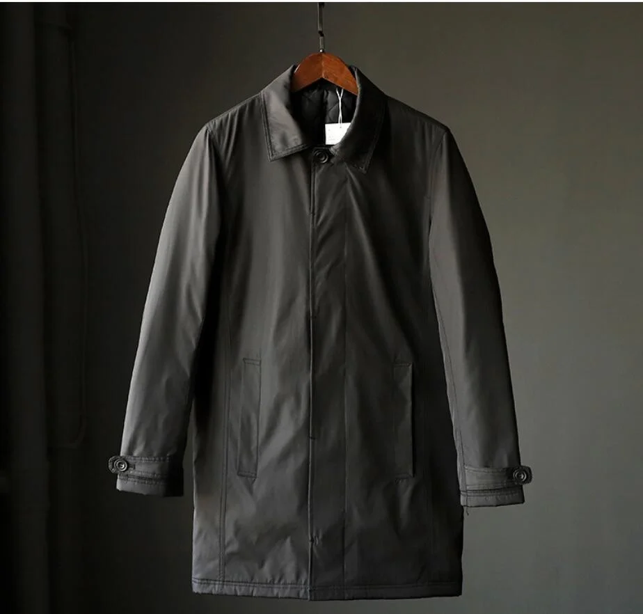 

New Men Clothing 2023 Waterproof and Tear-resistant Autumn Winter Japanese Style Quilted Warm Men's Mid-length Trench Coats