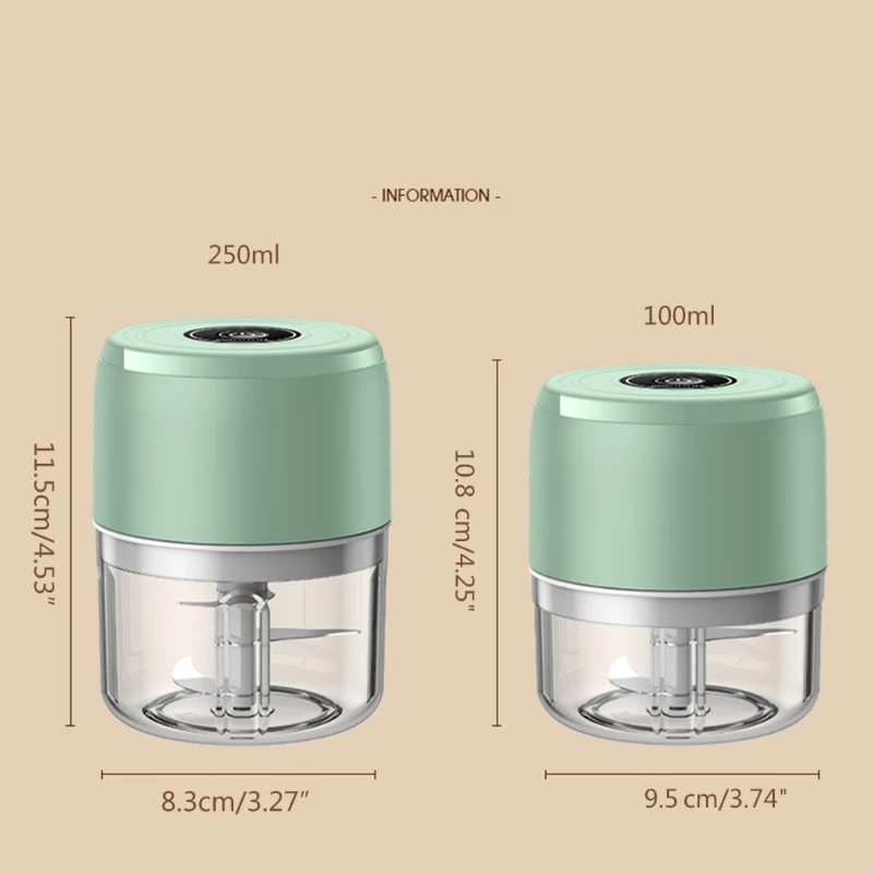 Vegetable Chopper Garlic Masher Crusher USB Rechargeable Grinder Processor Kitchen Gadget A6HB 6