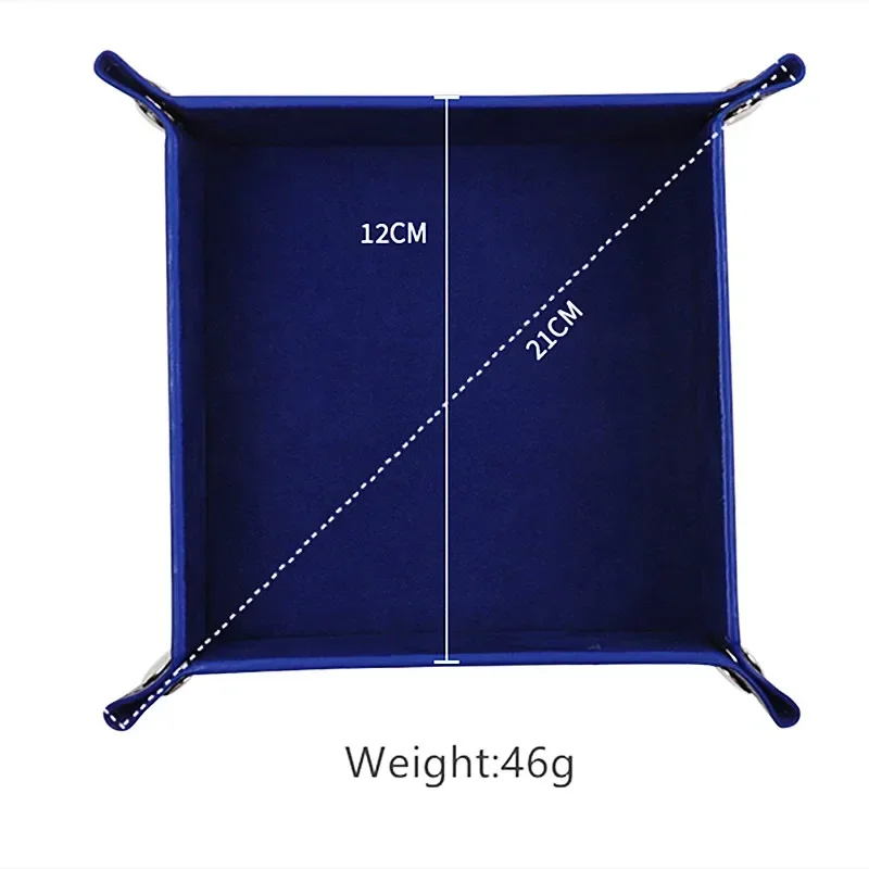 Foldable Dice Tray Box PU Leather Folding Square Coin Square Tray Dice Game 6 Colors
