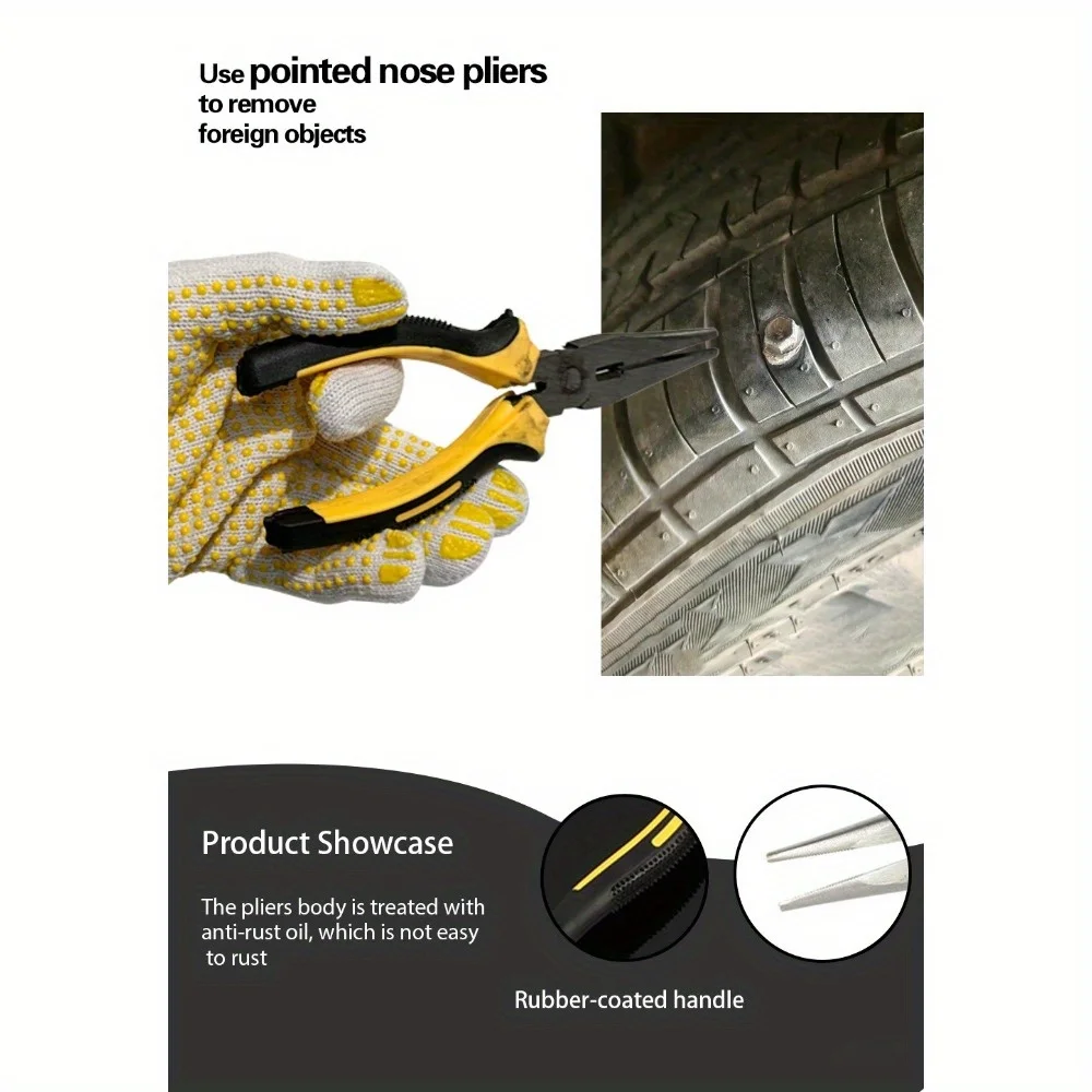 Ultimate Tire Repair Tool Kit - Emergency Puncture Fix with Tire Strips & Plug Tools for Cars, Motorcycles, Trucks, and Bicycles 2