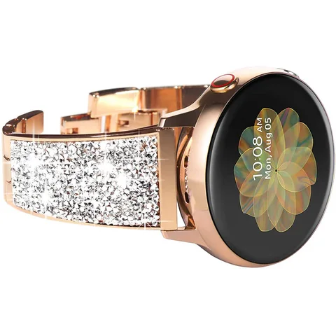 22MM Diamond Stainless Steel Strap for Samsung Galaxy Active 2 40 44mm Band 42 46mm for Samsung Gear S3 Classic/Frontier Belt