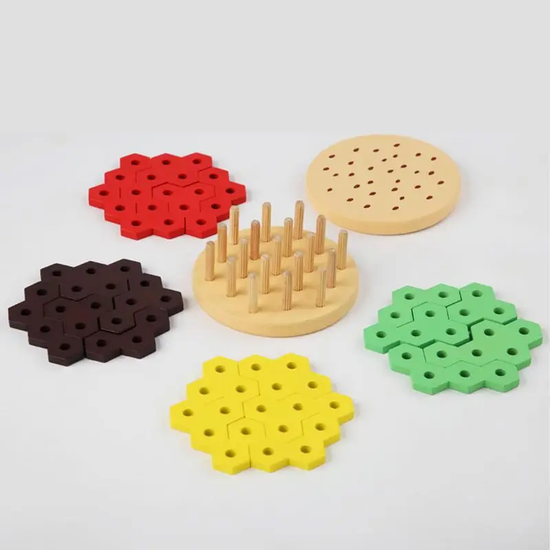 Stacking Hamburger Toy Wooden Educational Fine Motor Play Fake Food Toy Early Development Stacking Activity For Toddler