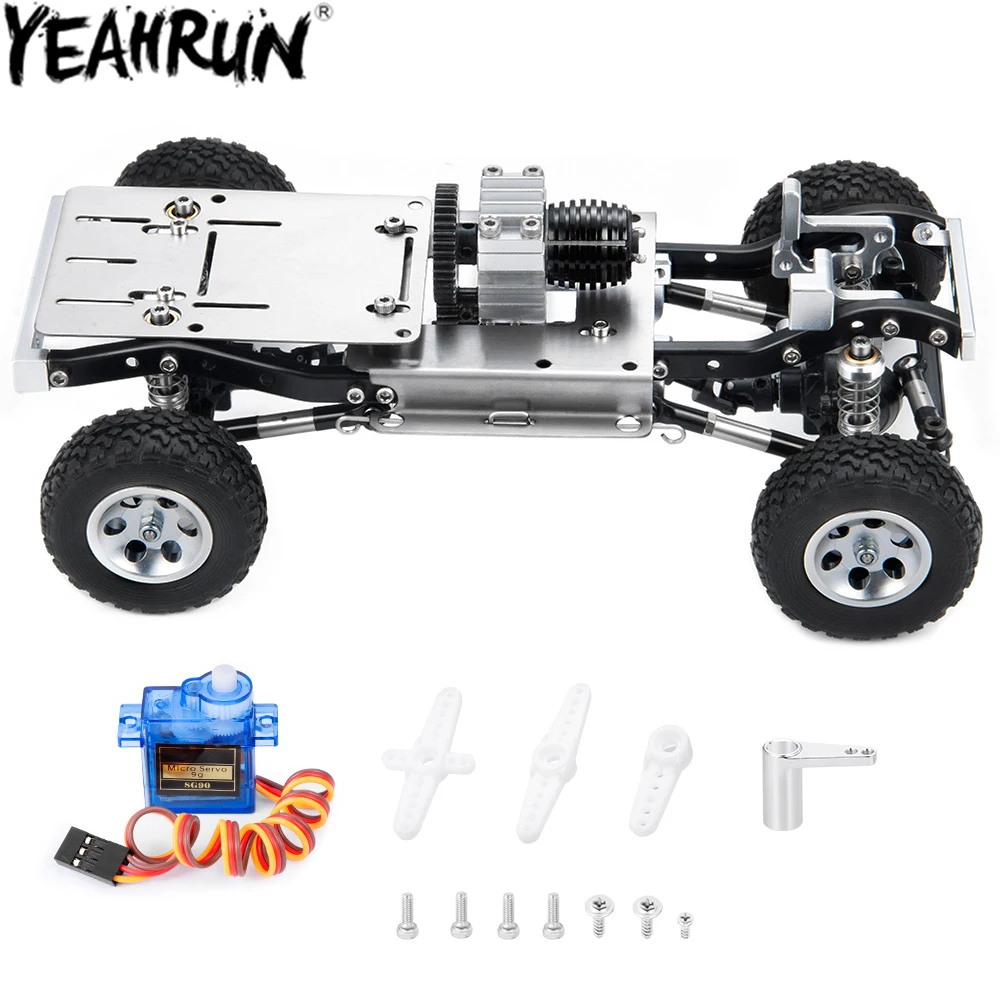 

YEAHRUN Metal Frame Chassis Body Servo Wheels Tires Complete Set for 1/24 FW RC Crawler Car Upgrade Accessories