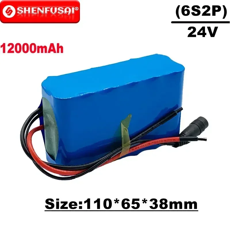 

24V 18650 lithium ion battery pack, 6s2p, 25.2v, 12000mah, built-in BMS, for outdoor lighting, video game boats, etc