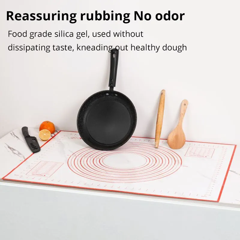 40X50CM Kneading Dough Mat Silicone Baking Mat Pizza Cake Dough Maker Kitchen Cooking Grill Gadgets Bakeware 1Pc