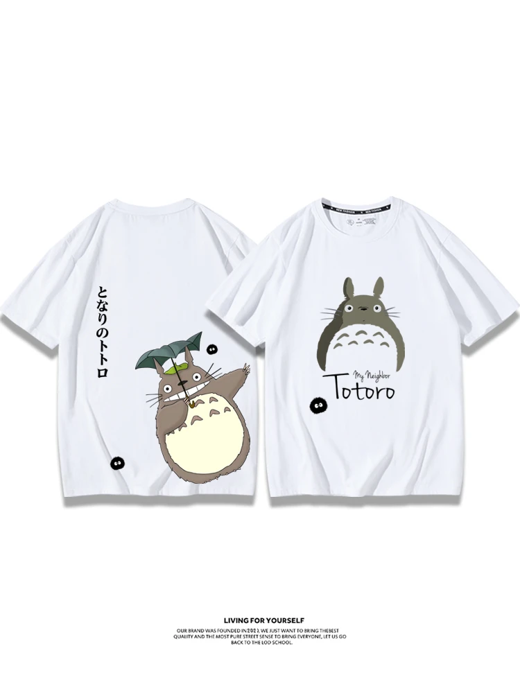 Miyazaki Anime Dust Fairy 100% cotton short-sleeved T-shirt Summer men's and women's CuHK children totoro clothes 3