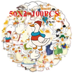 Cartoon Duck Stickers Set - Creative DIY Decoration for Phone Cases, Storage, and Stationery (100PCS)