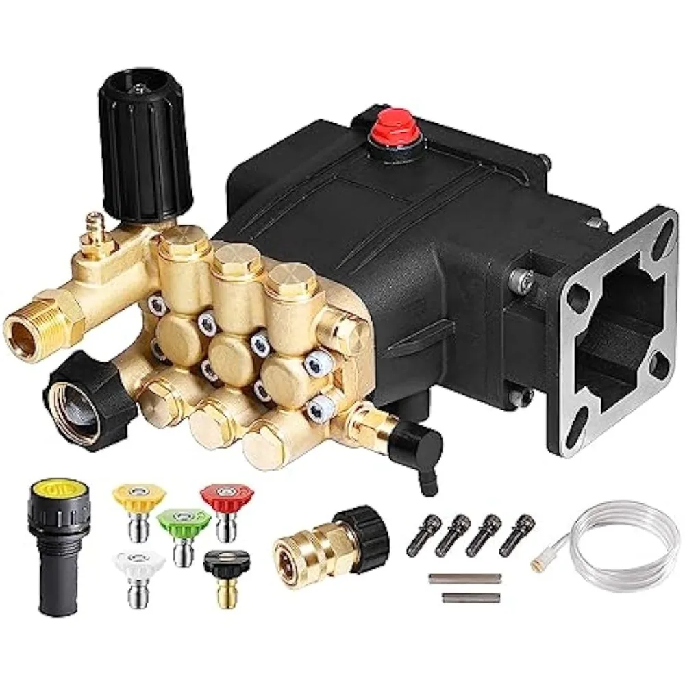 

YAMATIC Horizontal Triplex Pressure Washer Pump 3/4" Shaft 3300 PSI @ 3.0 GPM 5.5-8 HP Replacement Pump Compatible