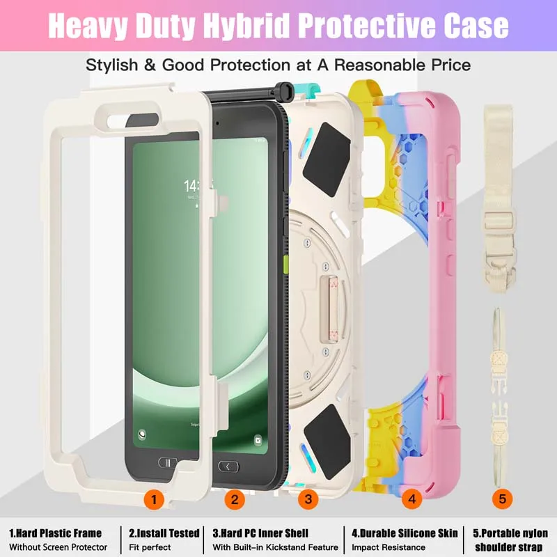 Durable Anti-Crack Tablet Case with Shoulder Strap and Holder