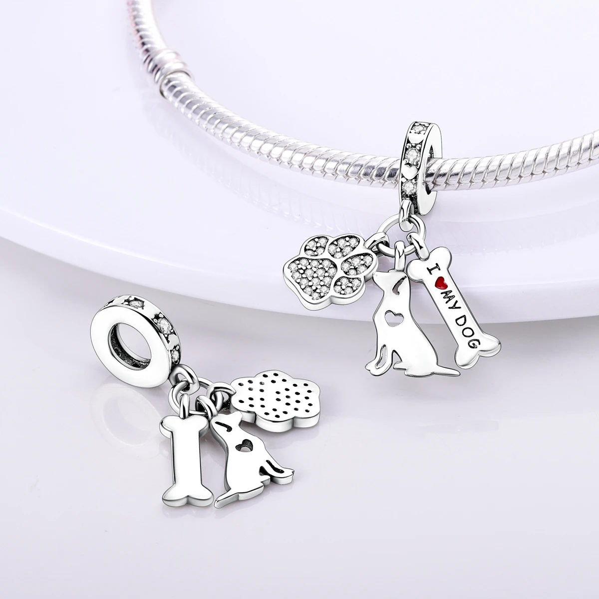 Animals Series Original Charms Beads 925 Silver Dog Cat Pets Fit Bracelet DIY lovely Pendants For Woman Fashion Jewelry