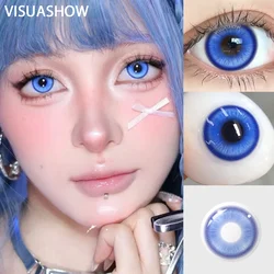 VISUASHOW Magic Pop Green Anime Cosplay Colored Contact Lenses - Soft Cosmetic Lenses for Parties, Half - Year Use (MP Brilliant Blue)