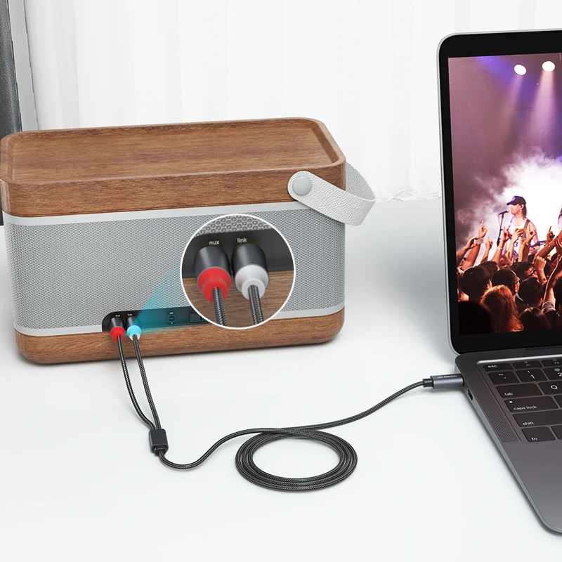 Soompon USB C to 2 RCA  ̺  Type-C To RCA  Ȩ þ  ȣȯǴ  ڵ DVD TV Ŀ