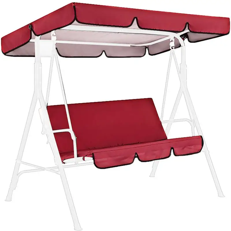 Outdoor Waterproof Swing Cushion Canopy Cover Set Replacement For Patio Garden Yard 3 Seater Chair Covers Hammock Cushion rainproof tarpaulin