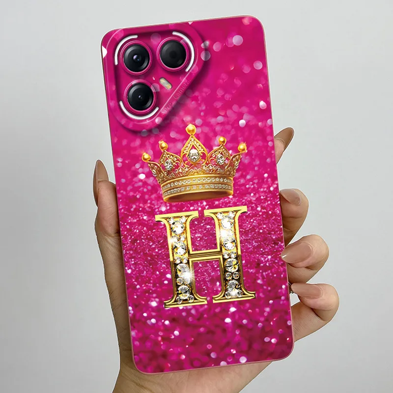 Luxury Crown Letter Silicone Soft Phone Case - Shockproof Back Cover