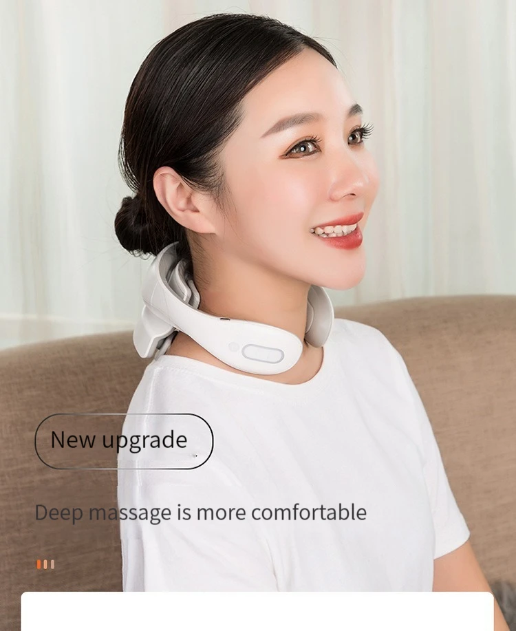 Neck Massage Intelligent Charging Heating Hot Pressing Magnetic Pulse Fashion Multi User Usage Portable Pulse Neck Massager 3